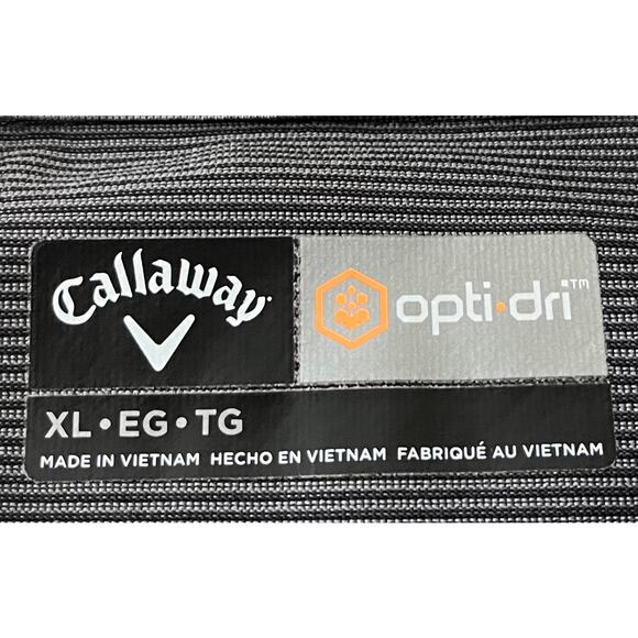CALLAWAY OPTI-DRI SHORT SLV, PULL-OVER  POLO, MENS, XL, LGT/DARK GREY PINSTRIPES - Picture 10 of 10